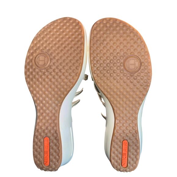 COLE HAAN Women's Sandals Gold Metallic Size 10 B Leather Wedge Slides Shoes‎ - Picture 14 of 14